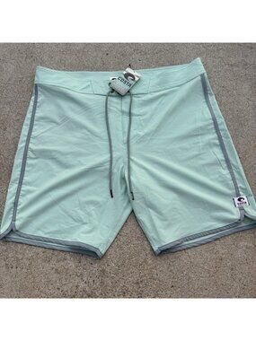 Trinity Coast Men's 9" Inseam Elastic Waist Board Shorts LB3 Blue  Palm 38